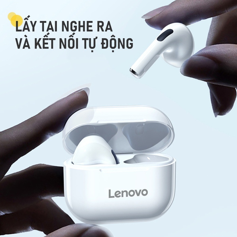 Lenovo LP40 Tai nghe Bluetooth không dây 5.0 thông minh với cảm ứng âm thanh stereo micro chống nước Sử dụng hàng ngày
