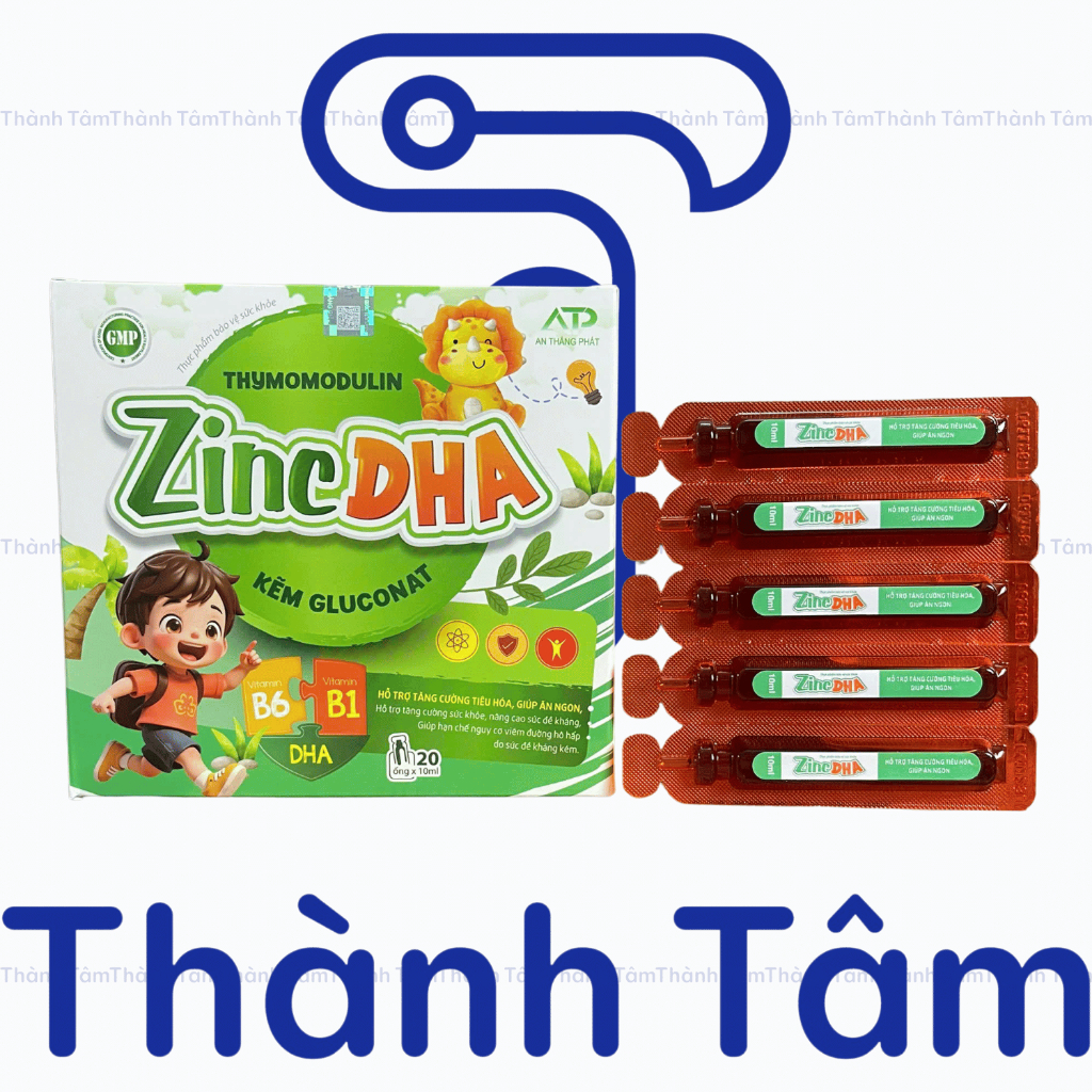 Siro ZinC DHA cho bé tăng cường tiêu hoá, đề kháng, tăng hệ miễn dịch - Hộp 20 ống