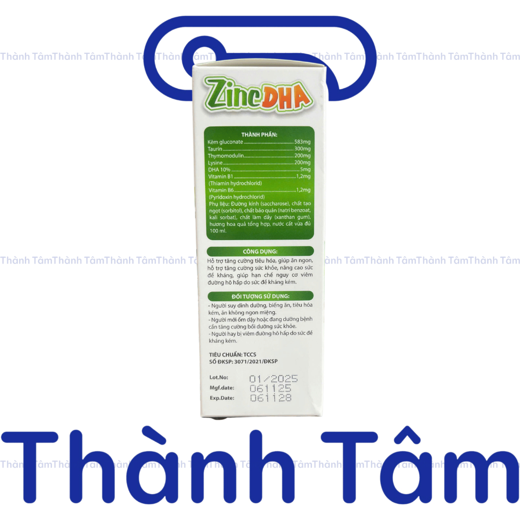 Siro ZinC DHA cho bé tăng cường tiêu hoá, đề kháng, tăng hệ miễn dịch - Hộp 20 ống