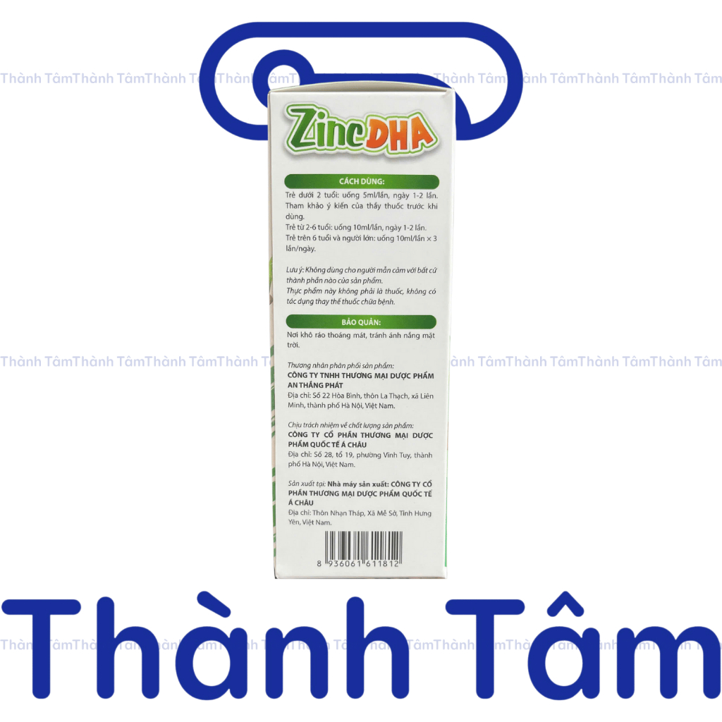 Siro ZinC DHA cho bé tăng cường tiêu hoá, đề kháng, tăng hệ miễn dịch - Hộp 20 ống