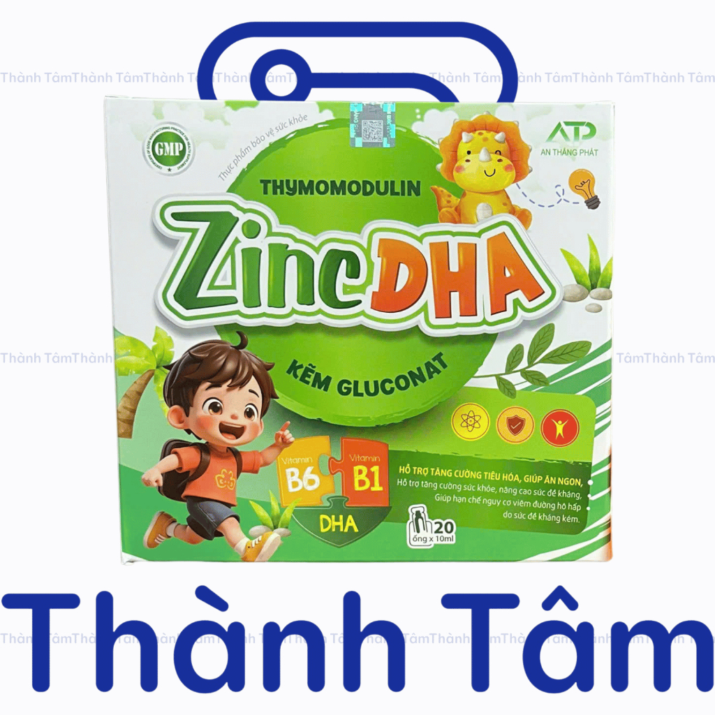 Siro ZinC DHA cho bé tăng cường tiêu hoá, đề kháng, tăng hệ miễn dịch - Hộp 20 ống