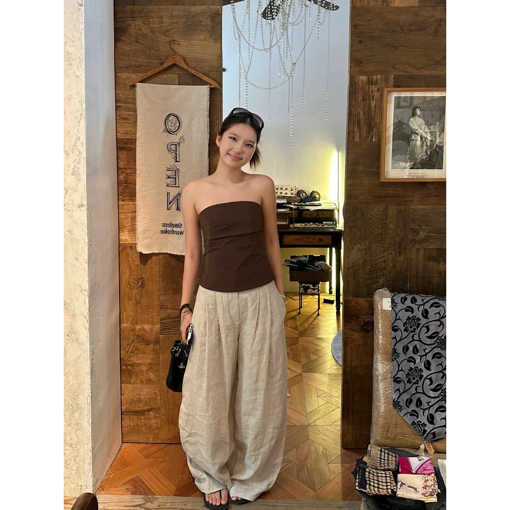 𝗖𝗶𝗽𝗶 𝗦𝗲𝘁- Set Linen cúp ngực và quần
