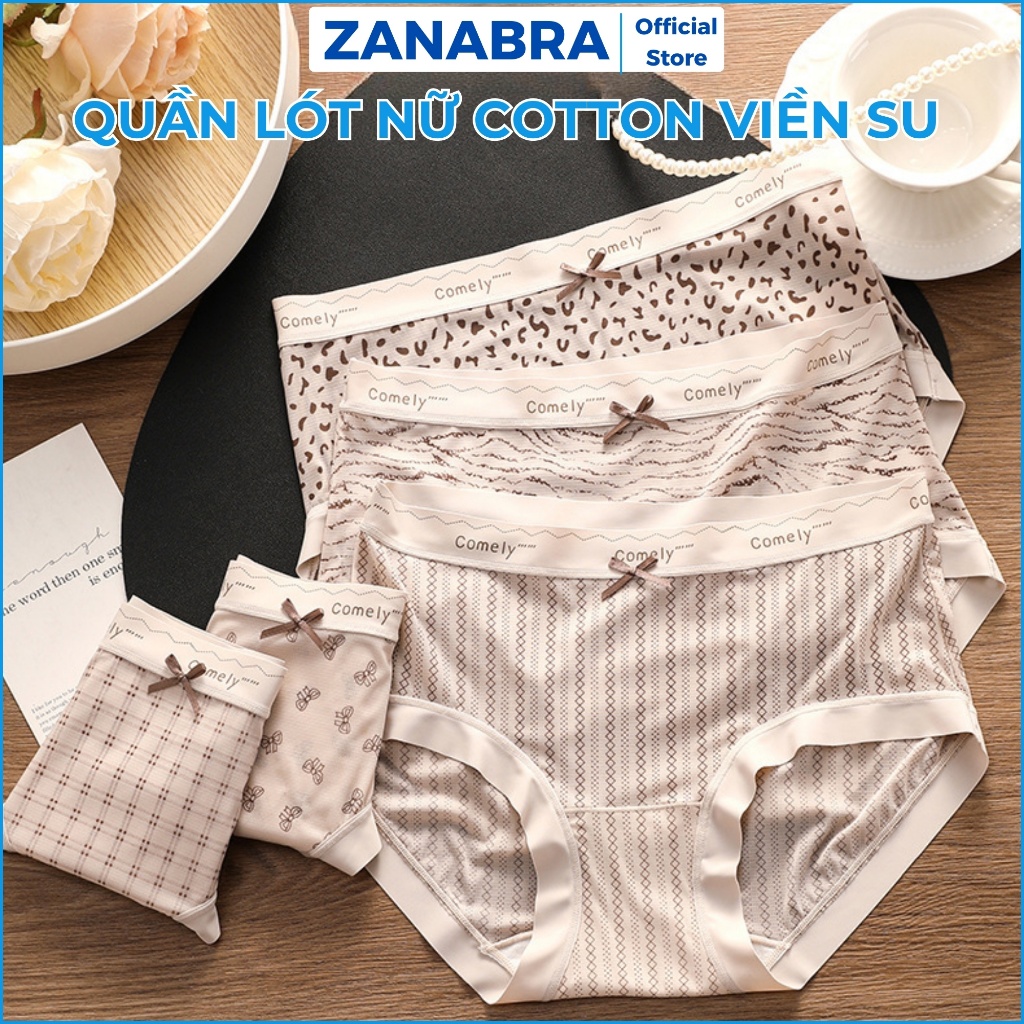 [Deal Shock] Quần lót nữ chất cotton viền su mềm mại, quần chíp nữ đáy kháng khuẩn ZANABRA L8383