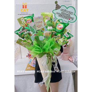 Set quà bánh kẹo chủ đề khủng long sinh nhật bé trai , set quà xanh lá ,lẵng bánh kẹo khủng long, quà sinh nhật bánh kẹo