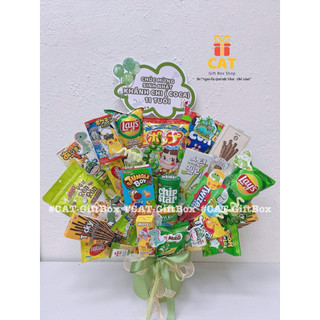 Set quà bánh kẹo chủ đề khủng long sinh nhật bé trai , set quà xanh lá ,lẵng bánh kẹo khủng long, quà sinh nhật bánh kẹo