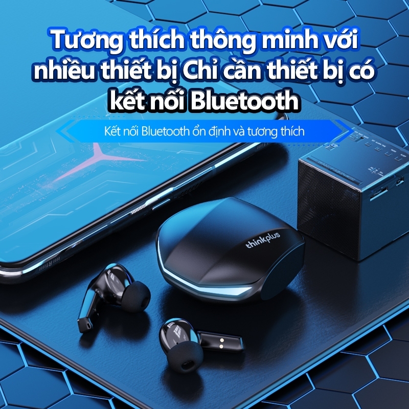 Tai nghe Bluetooth chơi game Lenovo GM2 PRO BT 5.3 TWS HIFI Audio  Tương thích với nhiều thiết bị, độ trễ thấp, có micro