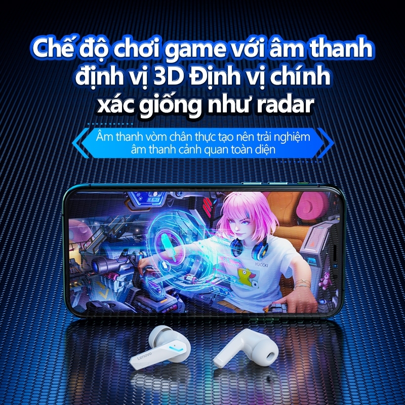 Tai nghe Bluetooth chơi game Lenovo GM2 PRO BT 5.3 TWS HIFI Audio  Tương thích với nhiều thiết bị, độ trễ thấp, có micro