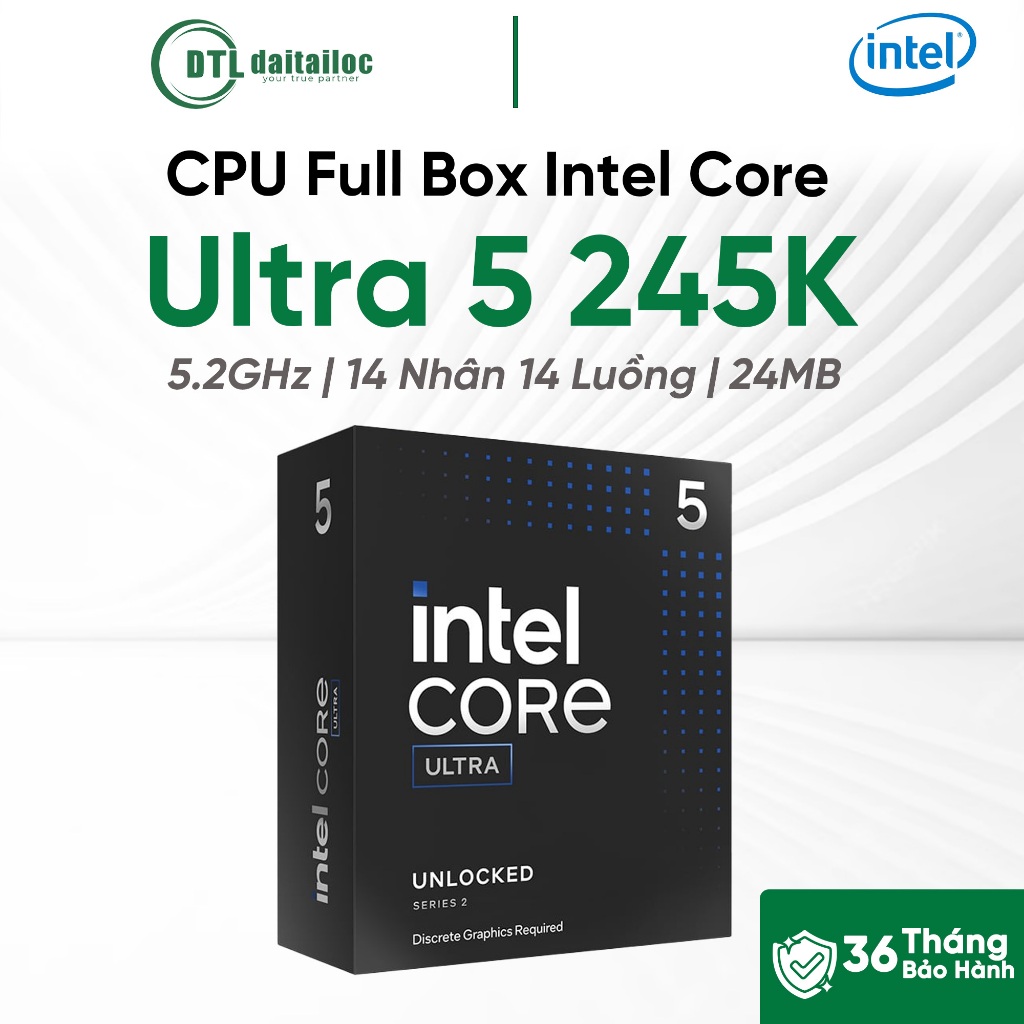 CPU Full Box Intel Core Ultra 5 245K | Chính Hãng CO,CQ | Bảo Hành 36 ...