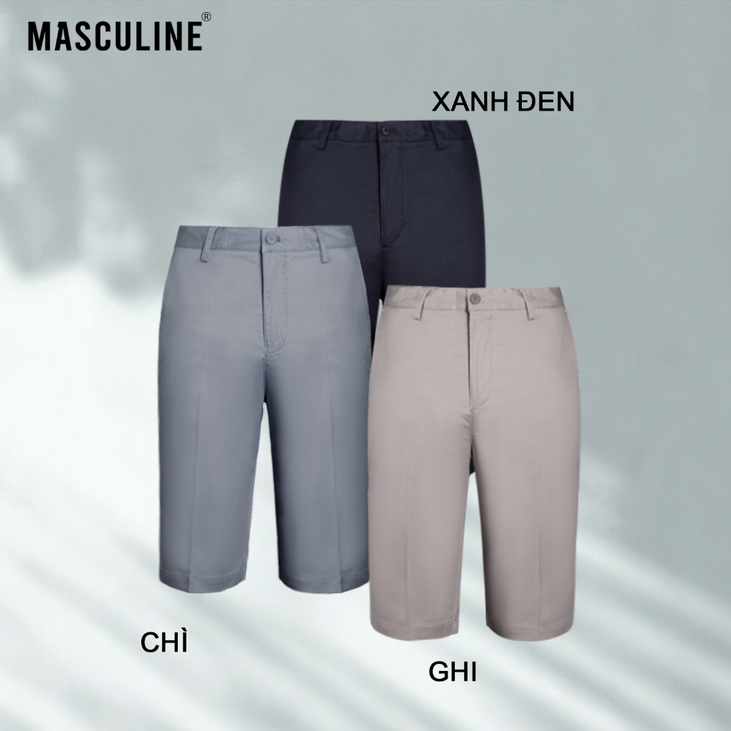 Quần short kaki nam cao cấp MASCULINE MSK602 Quần đùi dáng xuông, vải cotton co giãn thoáng mát