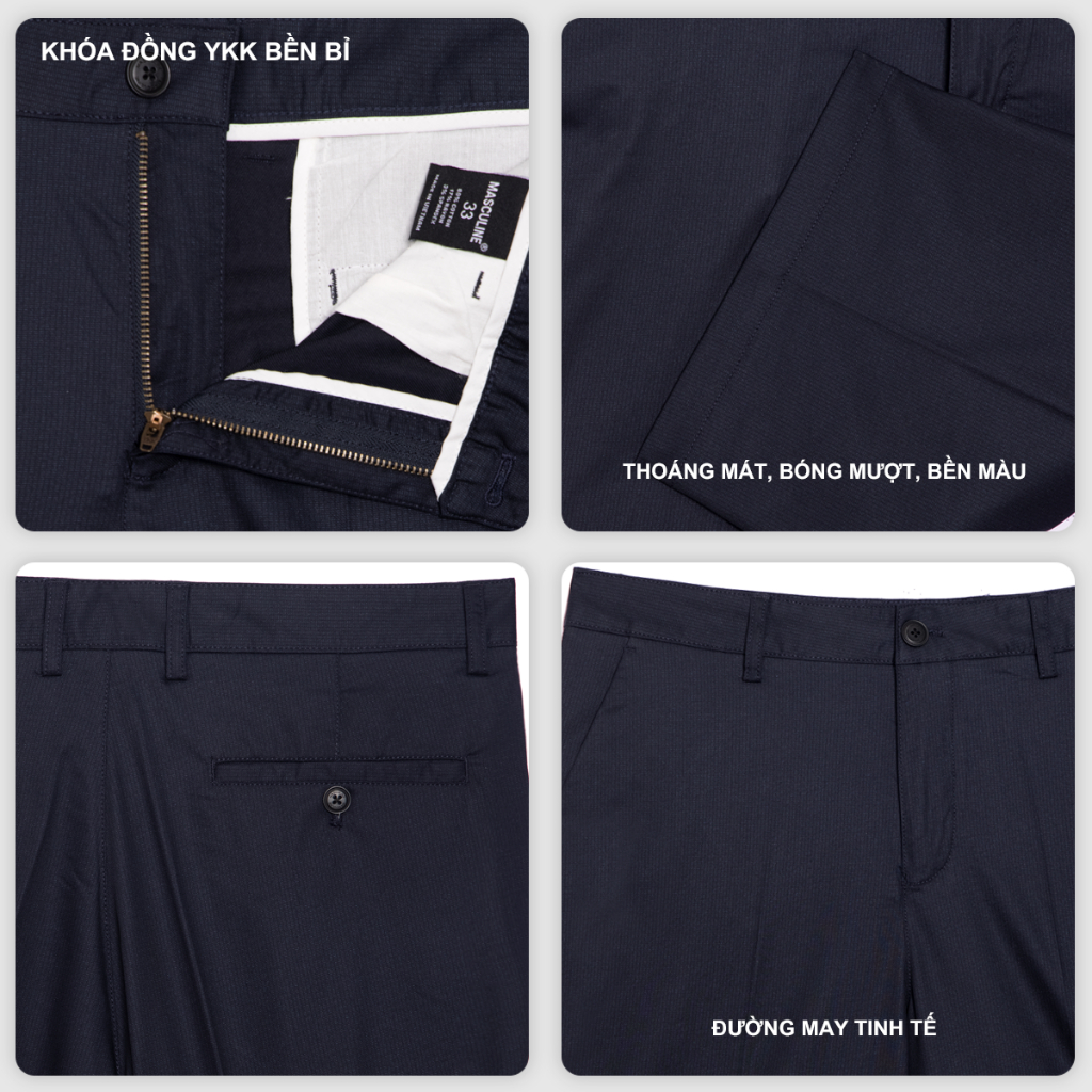 Quần short kaki nam cao cấp MASCULINE MSK602 Quần đùi dáng xuông, vải cotton co giãn thoáng mát