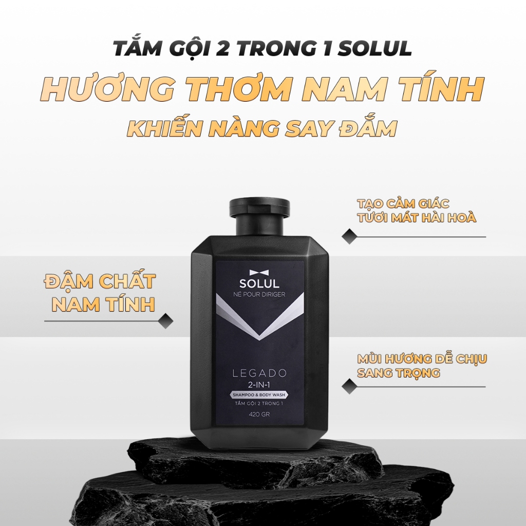 [HỘP QUÀ]Set Mr.Anthony Solul Dầu gội đầu nam 2in1 420g & Sữa rửa mặt 210g & Dung dịch vệ sinh 210g