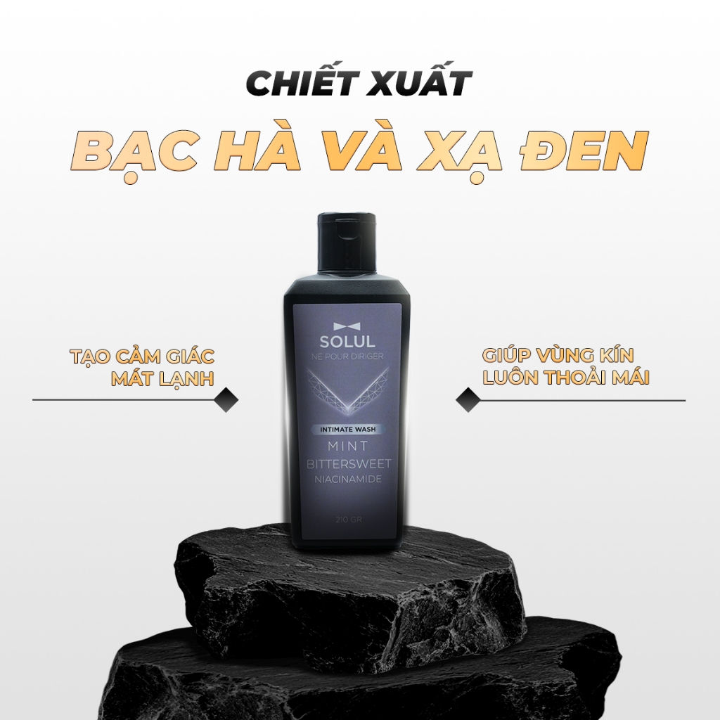 Dung dịch vệ sinh nam giới hương bạc hà SOLUL 210g - Khử mùi, Mát lạnh, Dưỡng ẩm