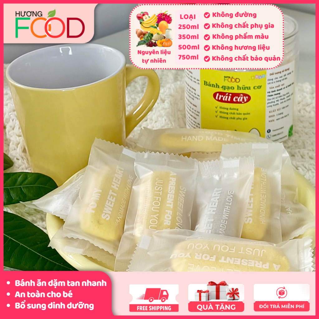 Bánh gạo ăn dặm vị chuối, xoài cho bé 6M+, bổ sung dinh dưỡng cho bé | HƯƠNG FOOD