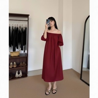 𝗡𝗼𝘃𝗮  -|LY LINEN| - Đầm Linen trễ vai