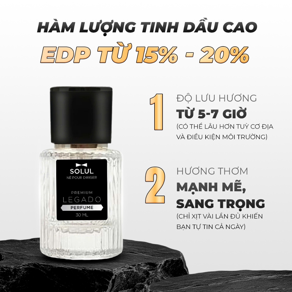 Nước Hoa Nam SOLUL PREMIUM 30ml-Hương Thơm Cuốn Hút,Đẳng Cấp Phái Mạnh, Quà Tặng Bạn Trai Sang Trọng