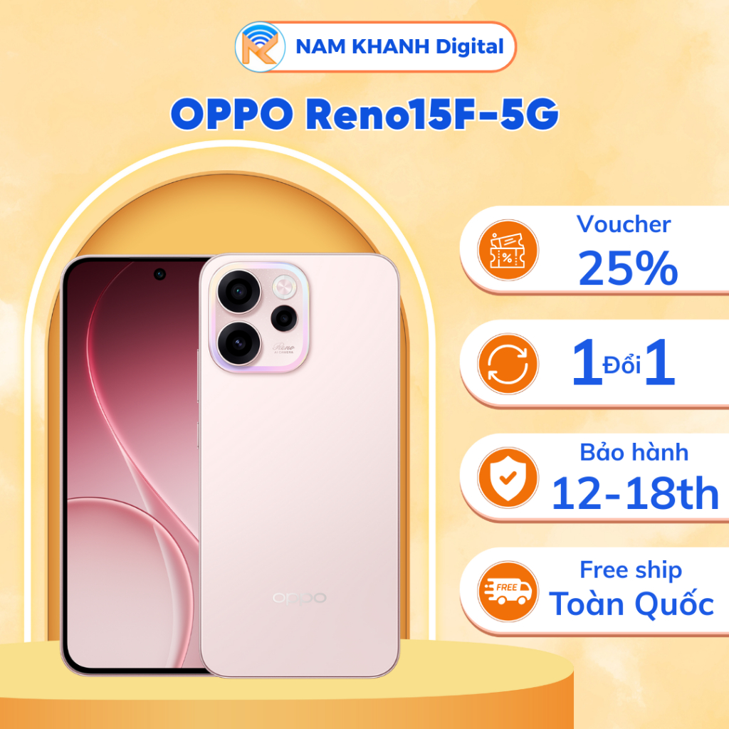 Điện thoại OPPO Reno 15F 5G – (8/256GB) – Camera chính 50MP – Màn hình AMOLED – Nam Khanh Digital