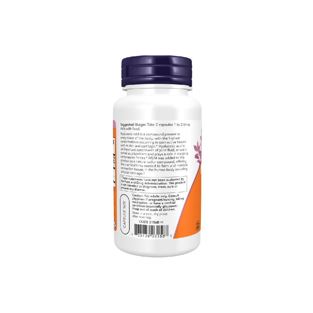 Viên Uống Hyaluronic Acid 50mg Now – Hỗ Trợ Khớp & Da Mịn Màng