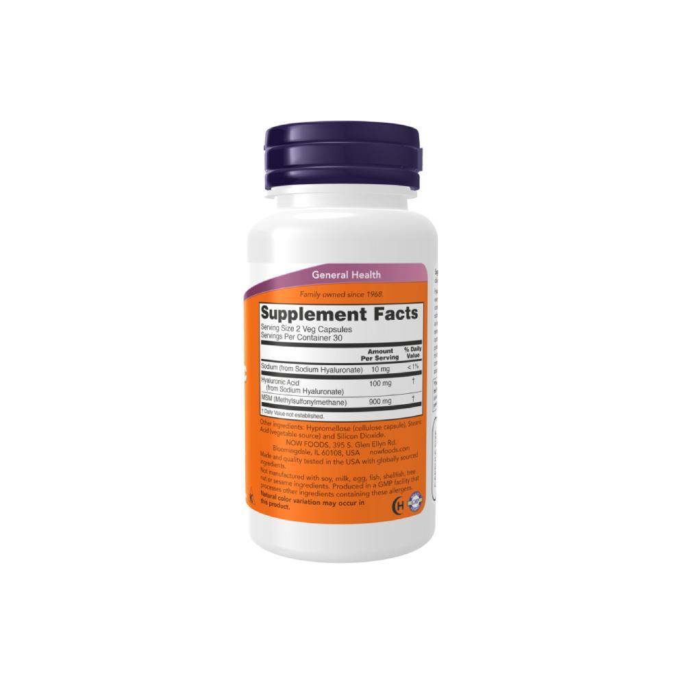 Viên Uống Hyaluronic Acid 50mg Now – Hỗ Trợ Khớp & Da Mịn Màng