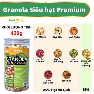 Granola Giọt Nắng Mới, ngũ cốc ăn sáng healthy ngon giòn lành mạnh, giàu chất xơ và năng lượng từ hạt và trái cây