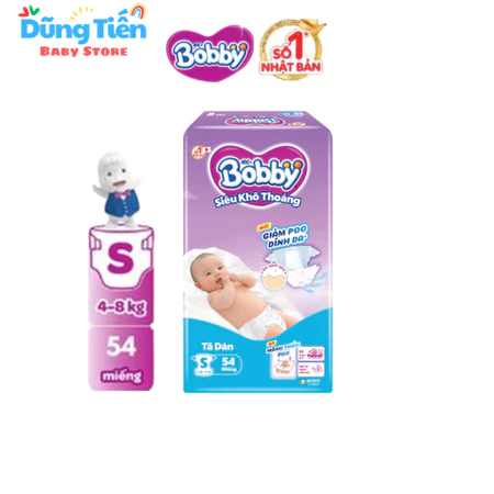 Tã Bỉm dán Bobby siêu khô thoáng XS S M Siêu Mềm Thấm Hút Tốt Cho Bé