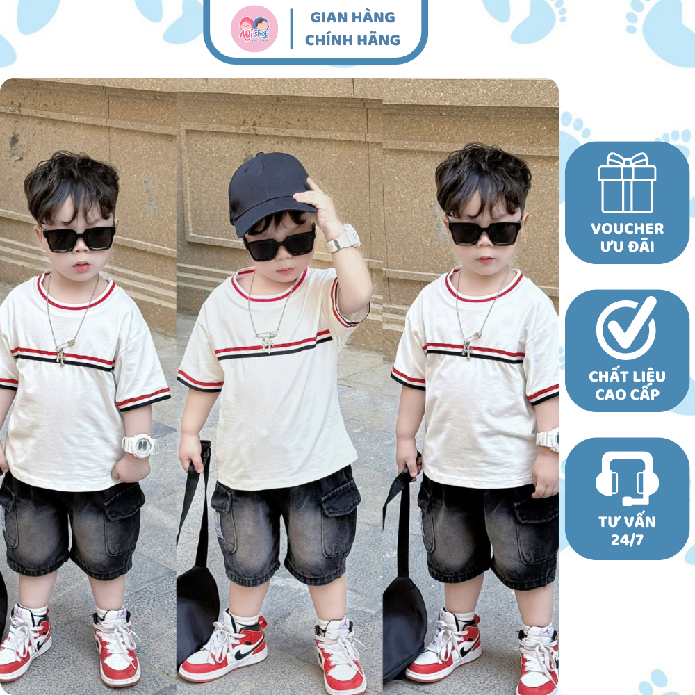 [À ƠI SHOP] C19- bộ cộc áo trắng viền đen đỏ - a116.864