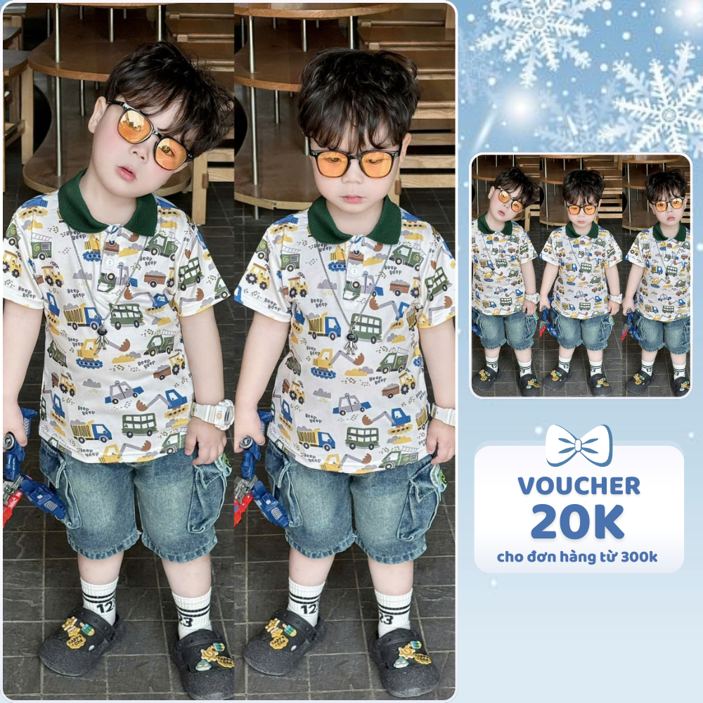 [À ƠI SHOP] C11- bộ polo quần bò cổ xanh ô tô- a116.860
