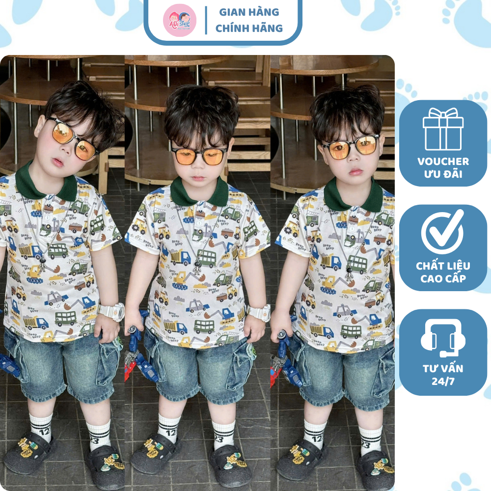 [À ƠI SHOP] C11- bộ polo quần bò cổ xanh ô tô- a116.860