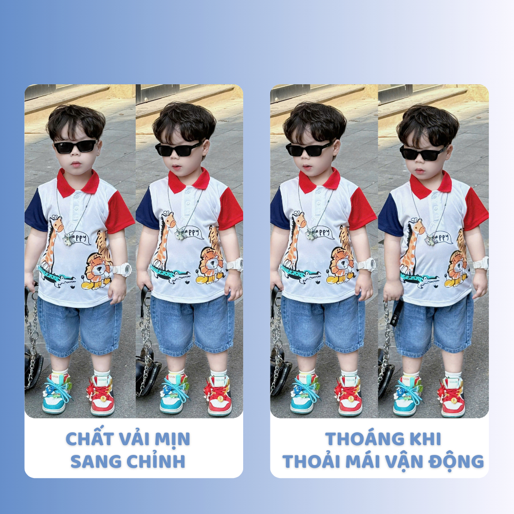 [À ƠI SHOP] C18- bộ polo quần bò hươu happy - a116.863