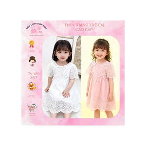 Váy xoè chất thô boil ren chân váy cao cấp cho bé gái Diệu Linh shop kids size 8-36kg mã DL79