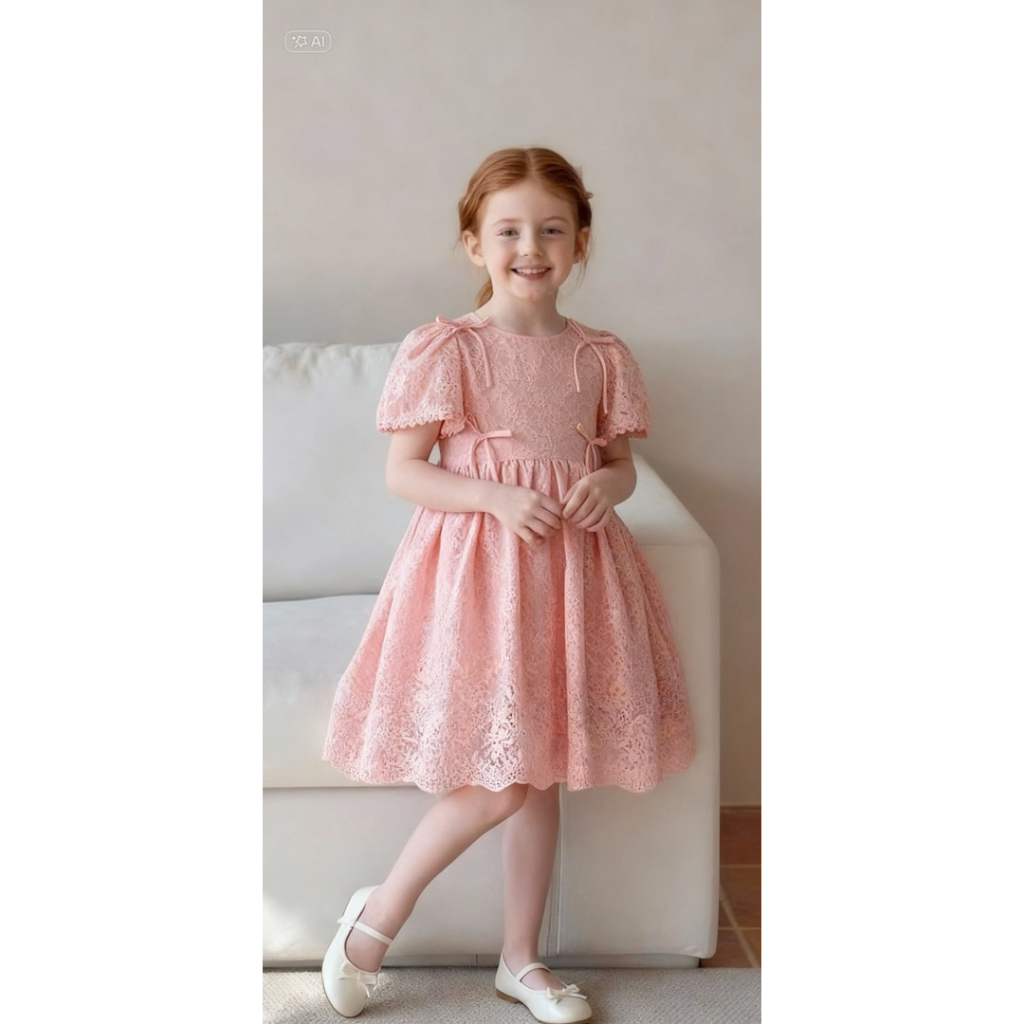 Váy xoè chất thô boil ren chân váy cao cấp cho bé gái Diệu Linh shop kids size 8-36kg mã DL79