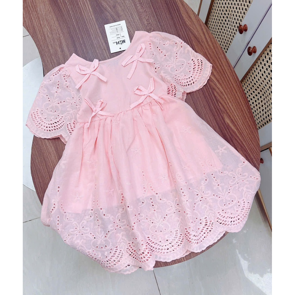 Váy xoè chất thô boil ren chân váy cao cấp cho bé gái Diệu Linh shop kids size 8-36kg mã DL79