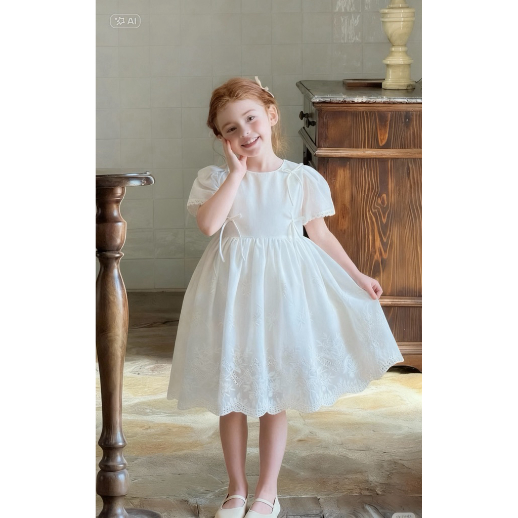 Váy xoè chất thô boil ren chân váy cao cấp cho bé gái Diệu Linh shop kids size 8-36kg mã DL79