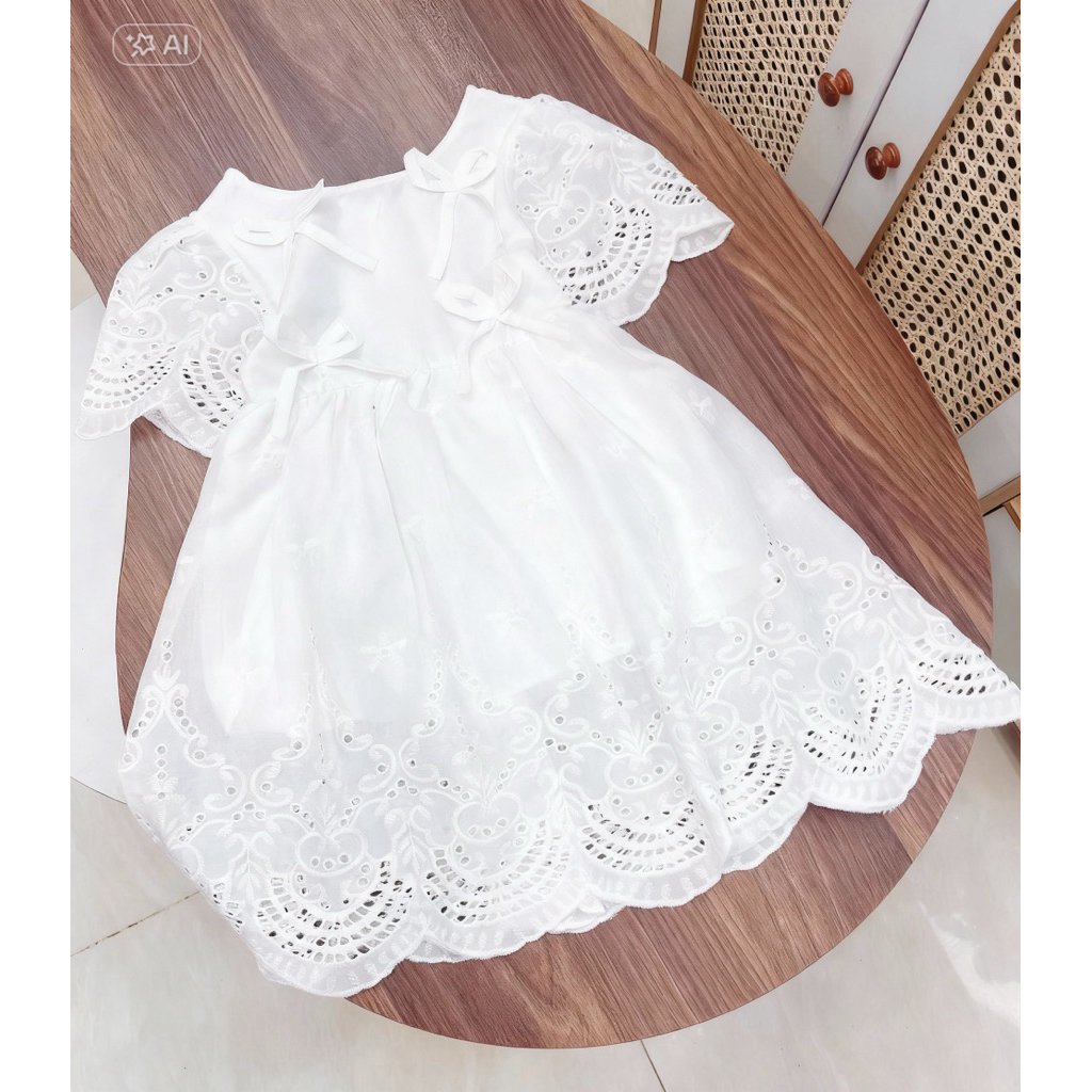 Váy xoè chất thô boil ren chân váy cao cấp cho bé gái Diệu Linh shop kids size 8-36kg mã DL79