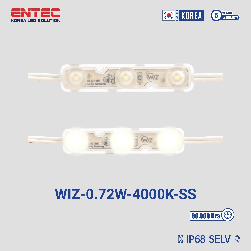 Đèn led dây 3 bóng Hàn Quốc điện 12V IP68 màu 4000k siêu sáng