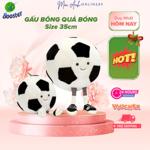 Xả Kho Gấu bông Bóng Đá lông mịn, Gấu bông Quả Bóng 35cm, Trái bóng Quà tặng sinh nhật dễ thương