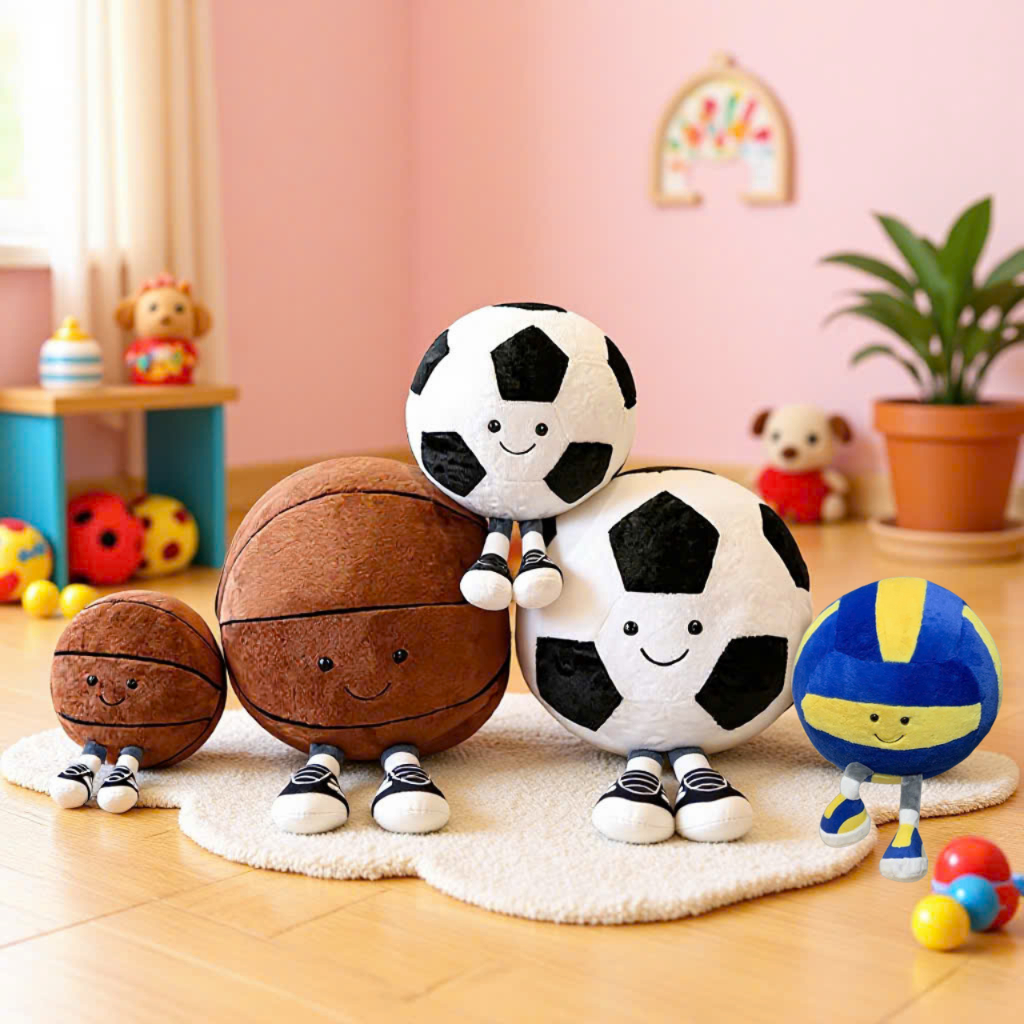 Xả Kho Gấu bông Bóng Đá lông mịn, Gấu bông Quả Bóng 35cm, Trái bóng Quà tặng sinh nhật dễ thương