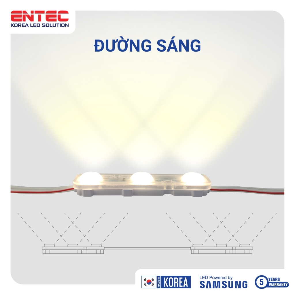 Đèn Led Samsung Hàn Quốc 3 bóng điện 12V màu 4000K chống nước siêu bền