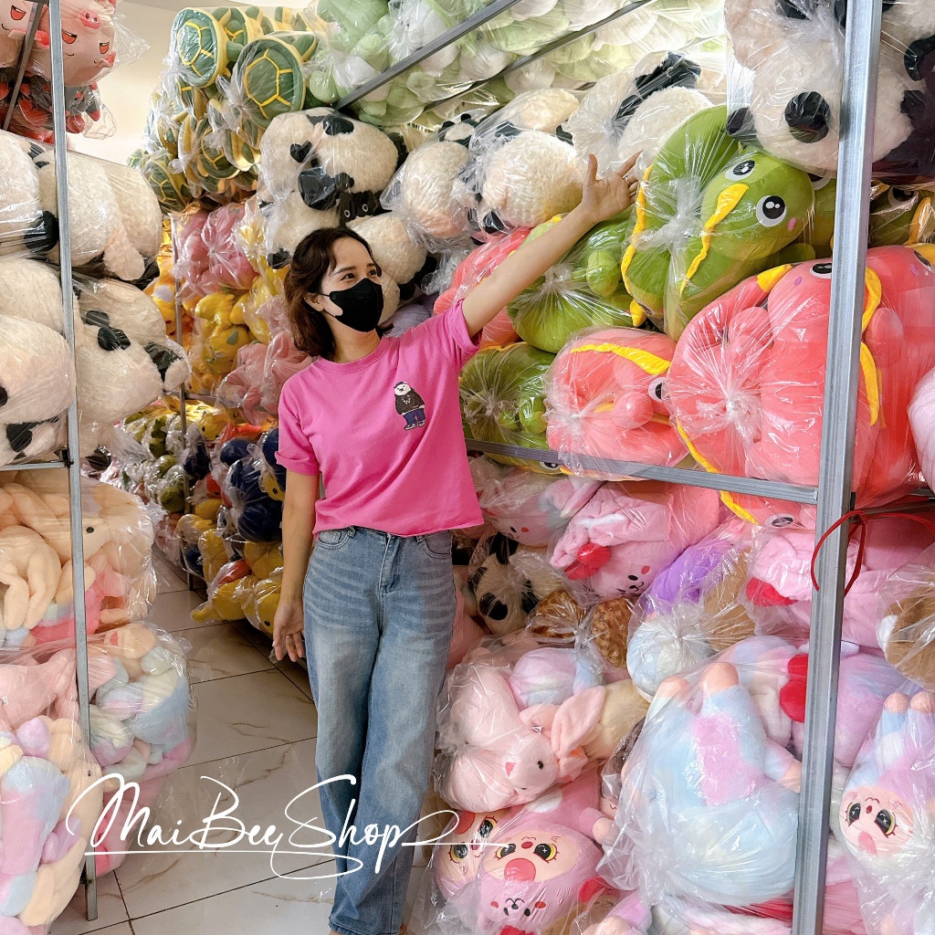 Gấu Bông Chuột Đội Mũ Đáng Yêu chất liệu Vải Bốn Chiều Hàn Quốc Siêu Mềm Mịn