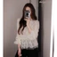 Áo ren hoa tiểu thư phối lưới chấm bi tay bồng rút nơ eo tôn dáng , Áo kiểu nữ cổ tròn dáng peplum style tiểu thư HQ