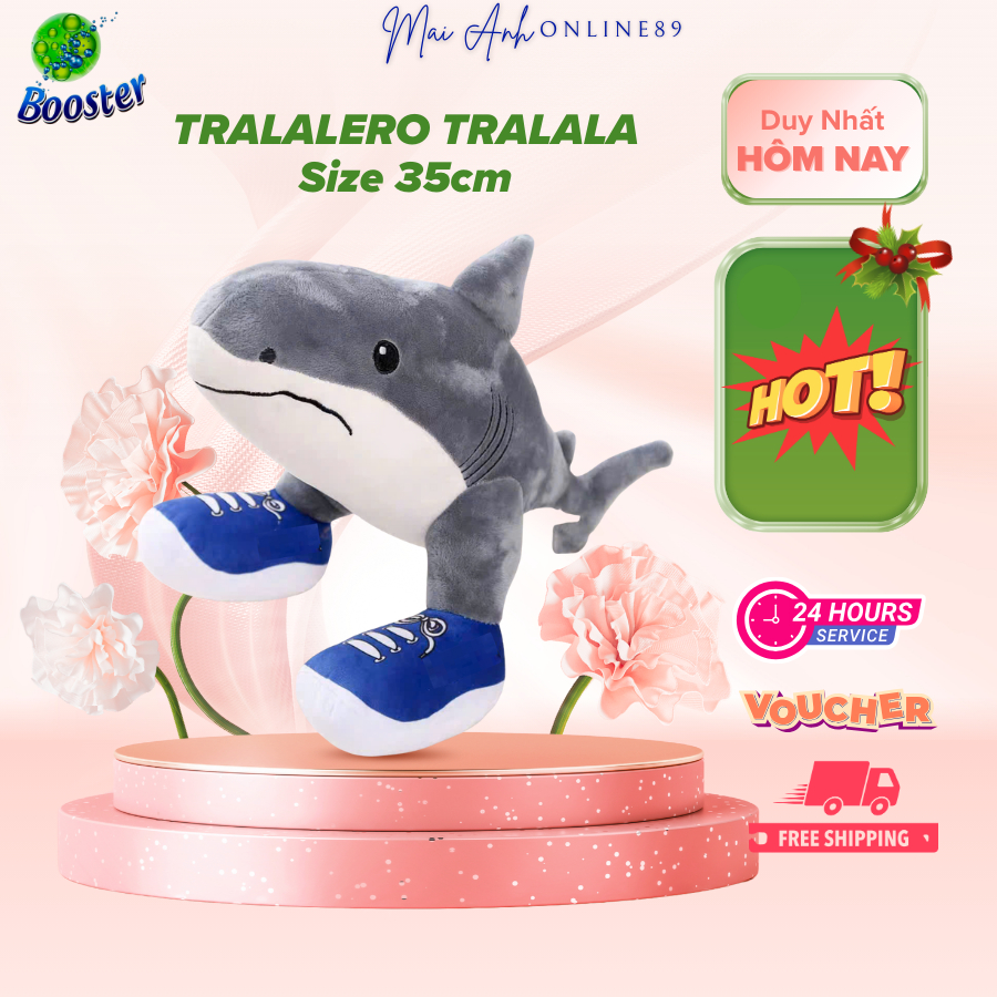 Gấu bông Tralalero tralala 35cm, Quà tặng dễ thương cho bé