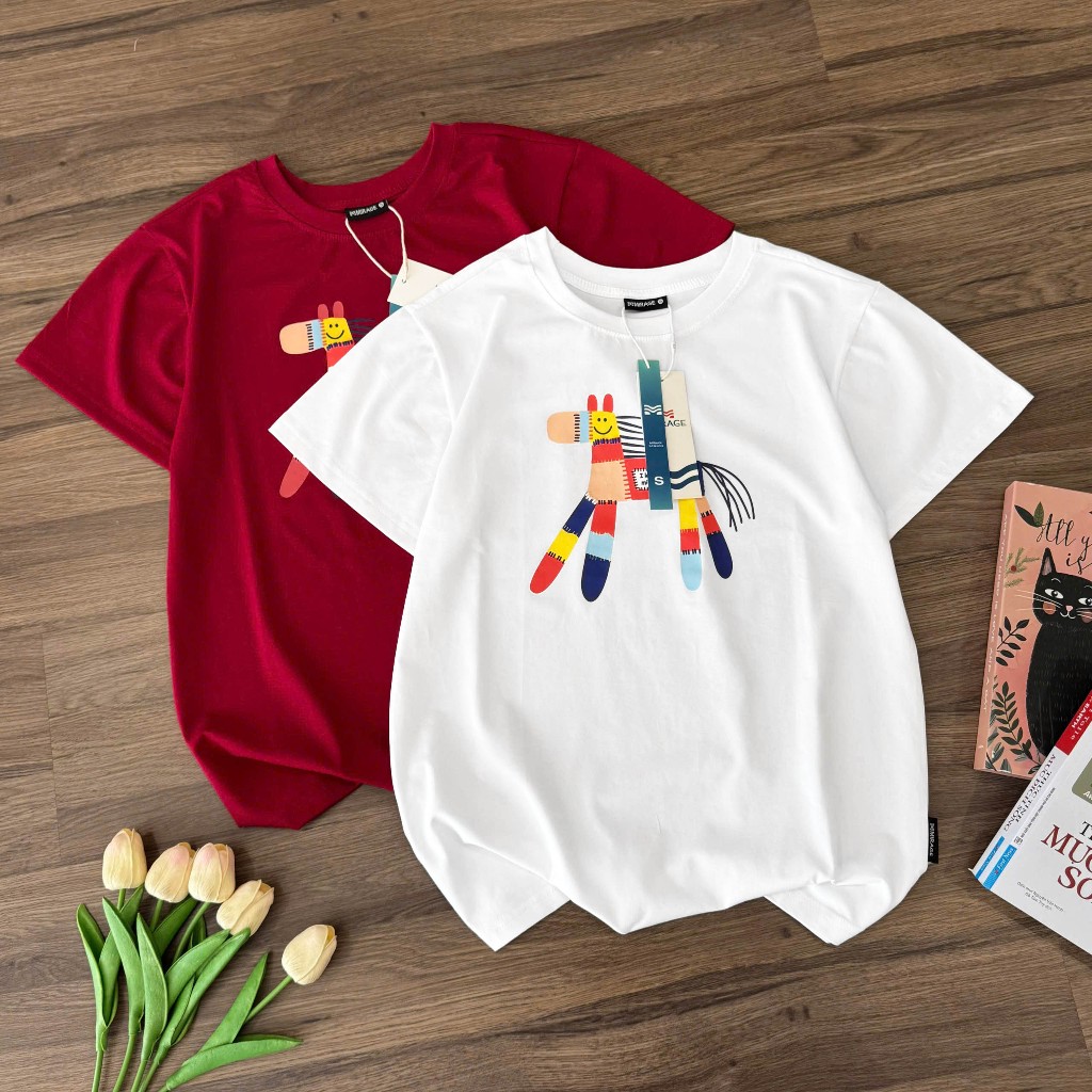 Áo Thun Mirage In Họa Tiết Ngựa Nổi Bật Chất 100% Cotton Mềm Mịn Thoáng Mát.