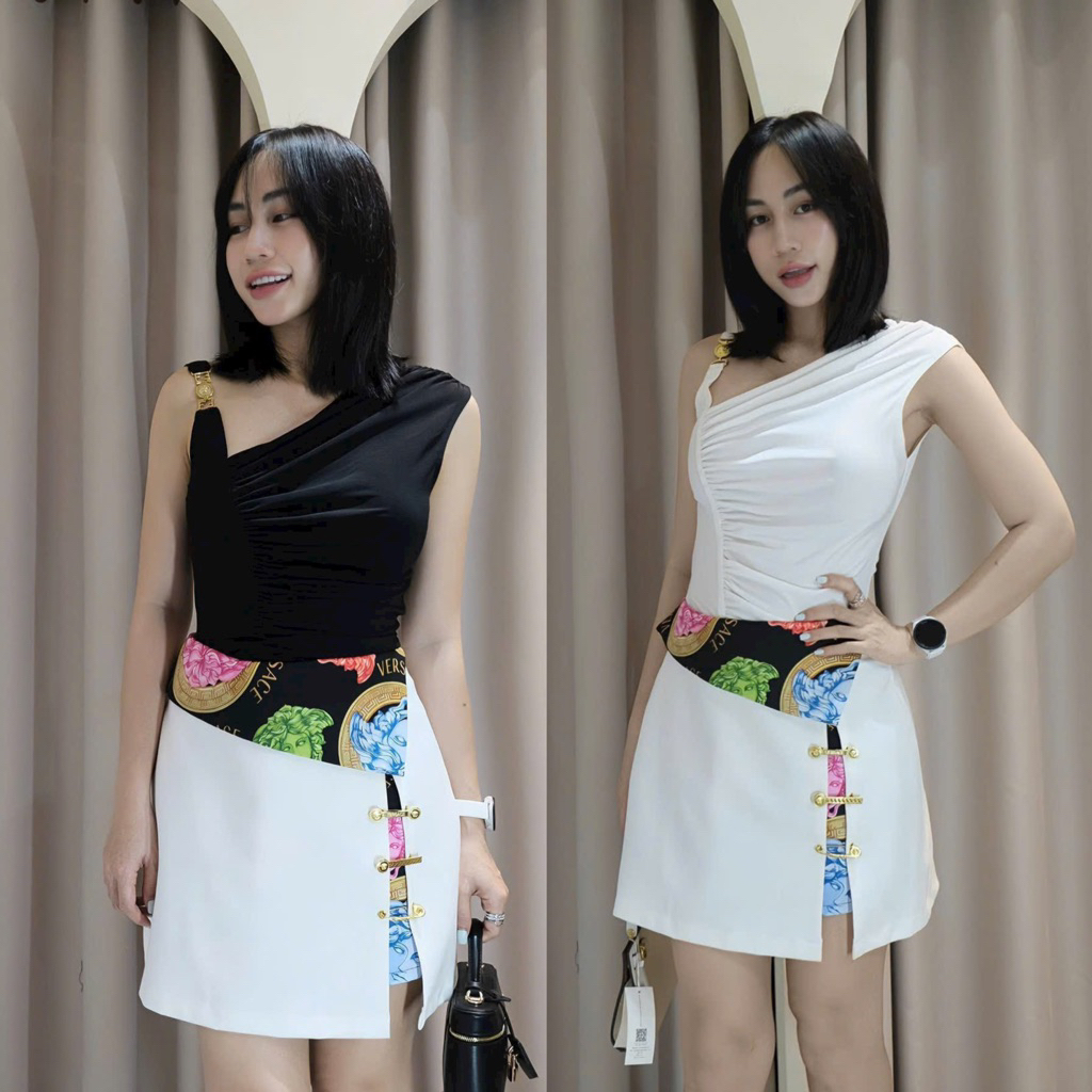 Áo dây nhún lệch vai xinh mix cùng váy quần sang trọng
