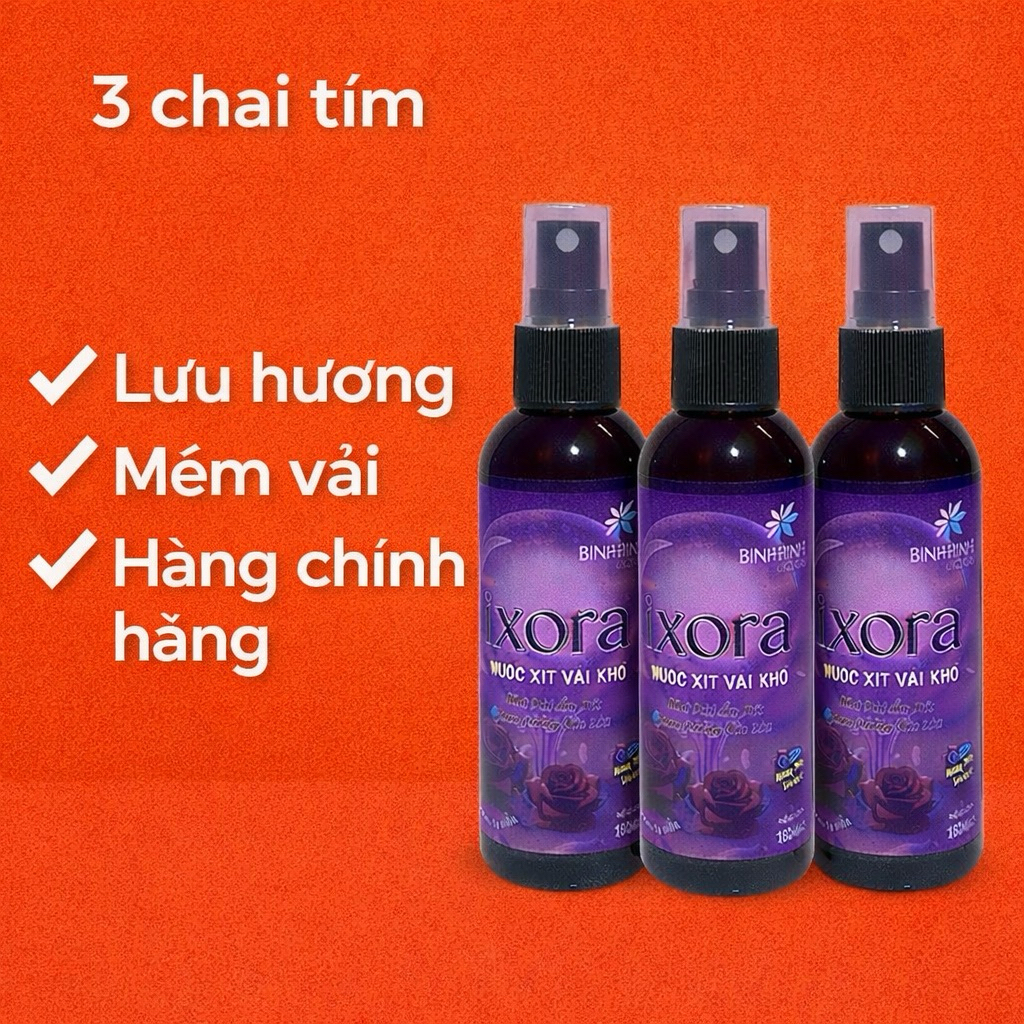 (COMBO 5 CHAI GIÁ SỈ) NƯỚC XỊT XẢ VẢI KHÔ, XỊT THƠM QUẦN ÁO IXORA