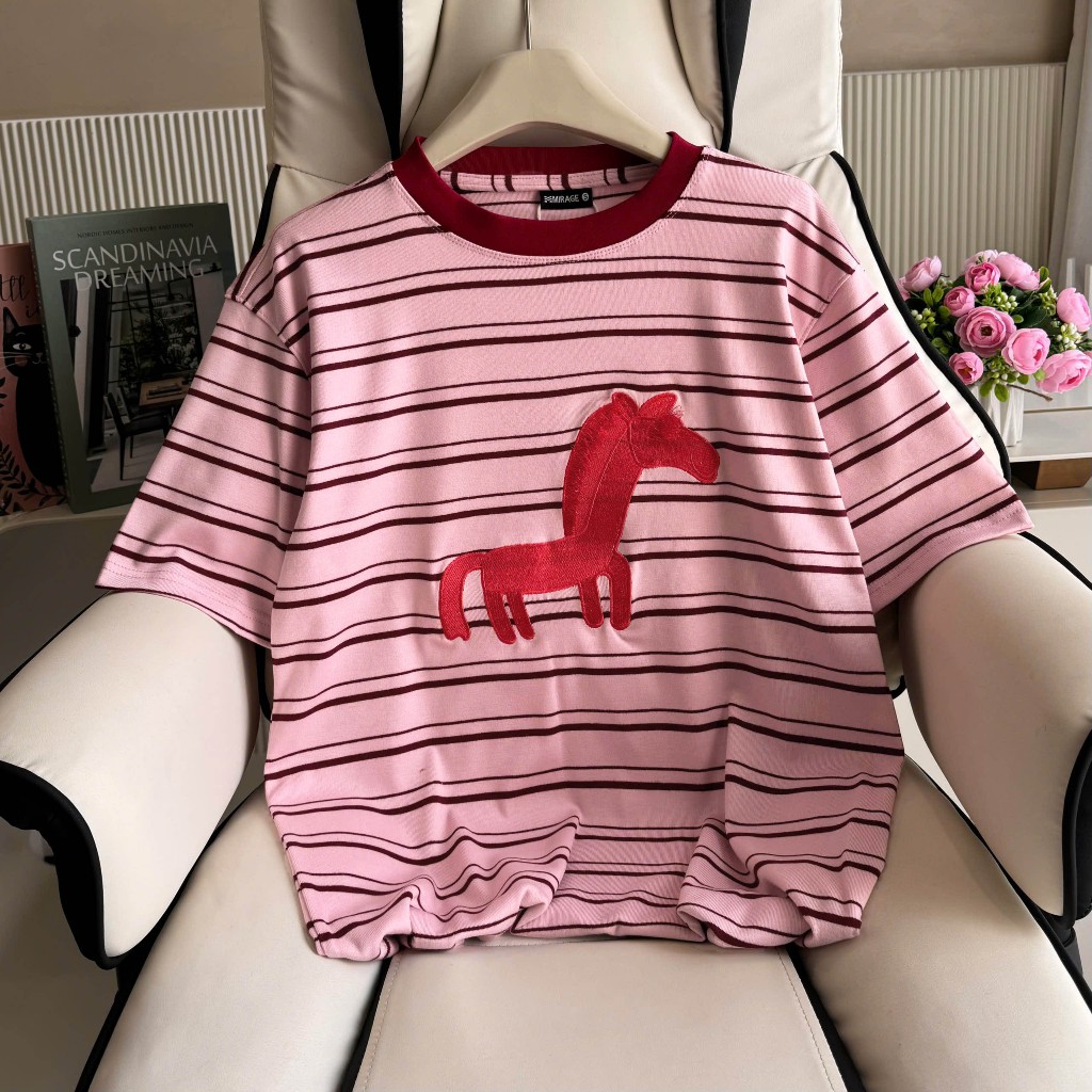 Áo Thun Mirage Ngựa Thêu Cổ Viền Sang Trọng Chất 100% Cotton Mềm Mịn Thoáng Mát.