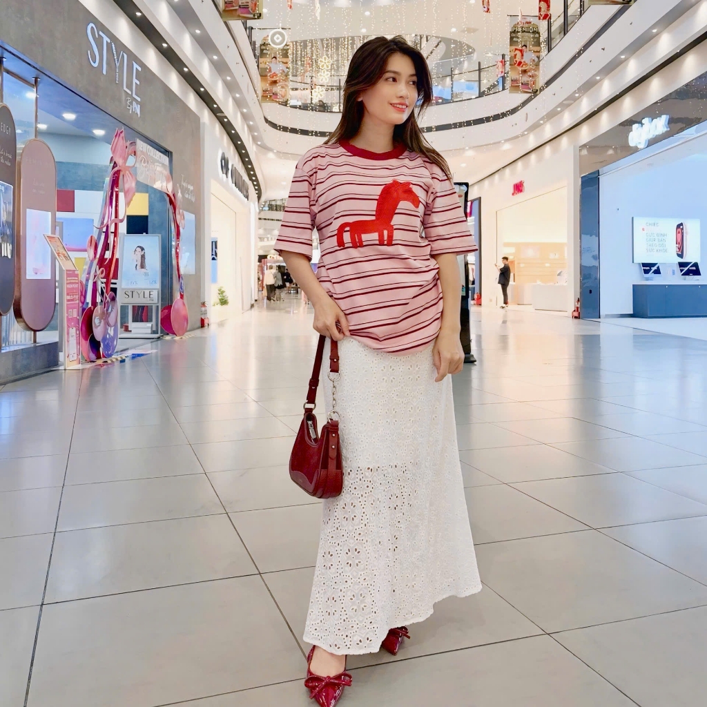 Áo Thun Mirage Ngựa Thêu Cổ Viền Sang Trọng Chất 100% Cotton Mềm Mịn Thoáng Mát.