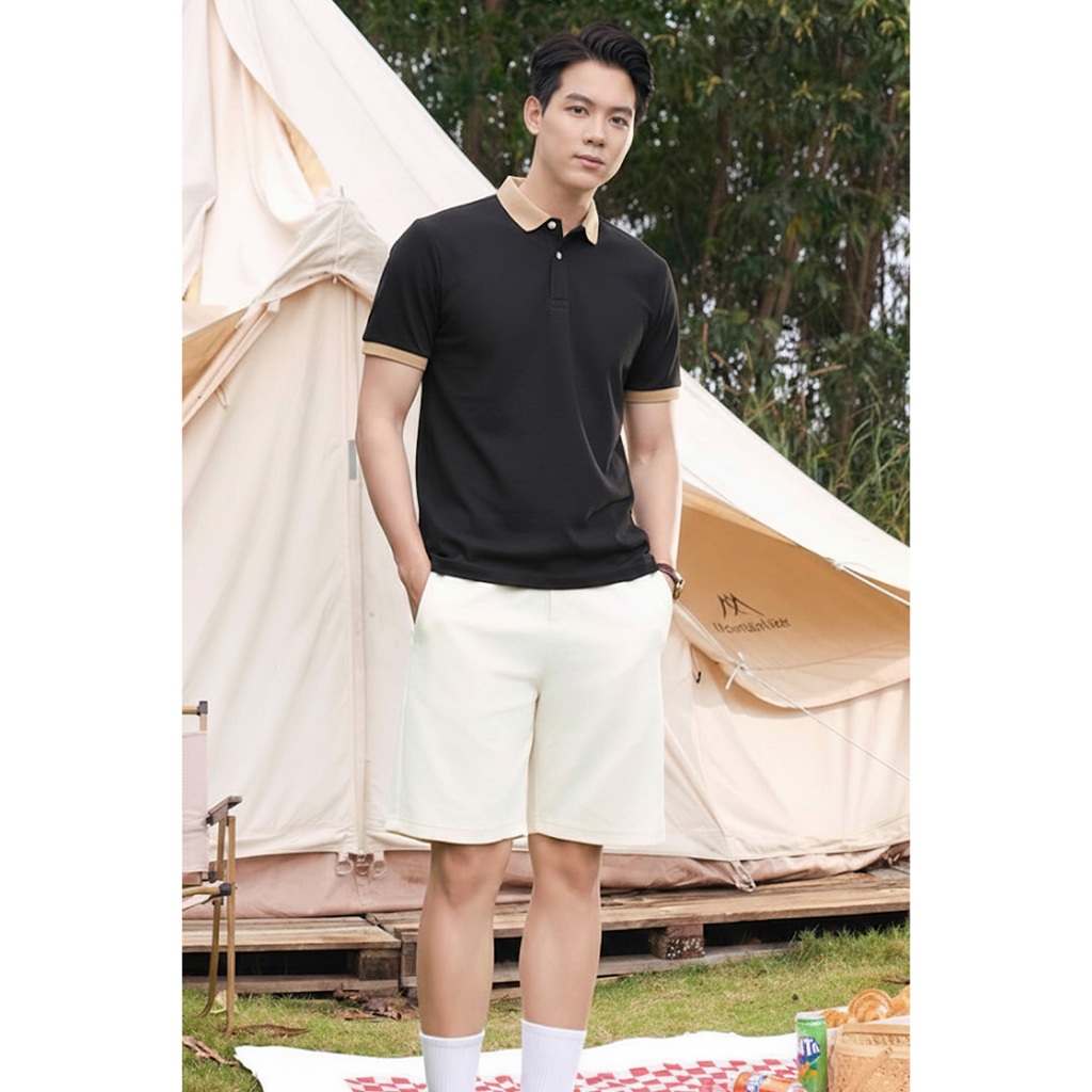 Áo Polo Nam GUMAC Form Suông Tay Ngắn Phối Màu Viền Bo Thanh Lịch LPLNF0916