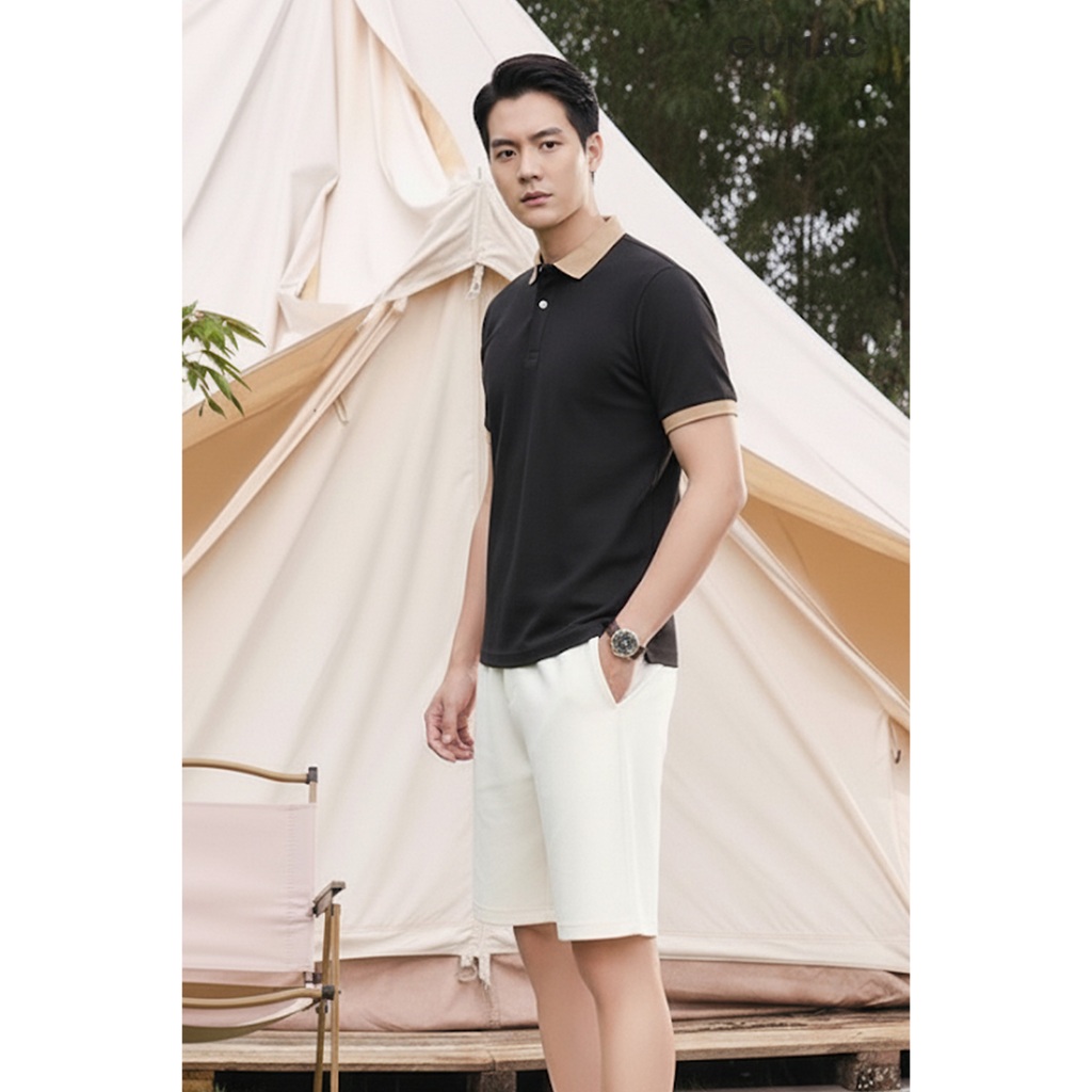 Áo Polo Nam GUMAC Form Suông Tay Ngắn Phối Màu Viền Bo Thanh Lịch LPLNF0916