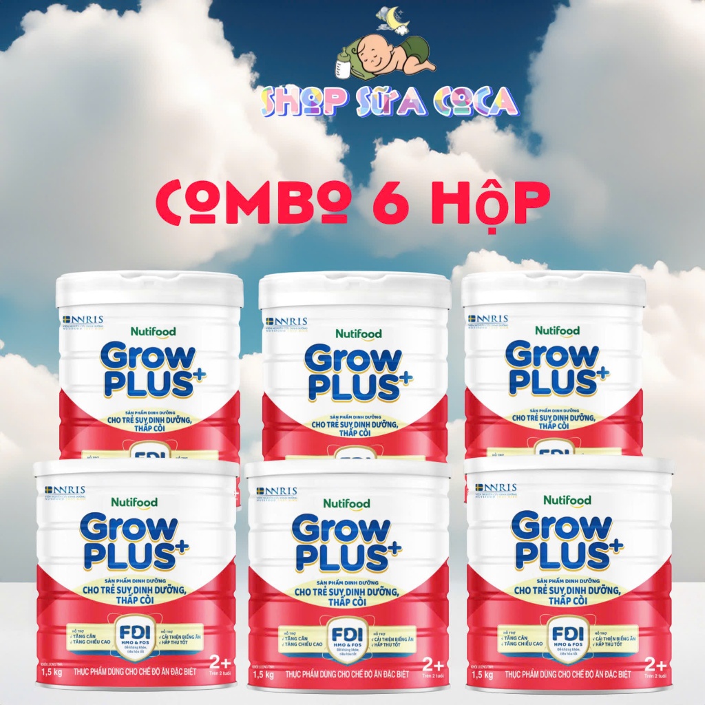Combo 6 lon Nutifood Growplus Đỏ 1+2+ 850gr và 1.5kg date mới | Shopee ...