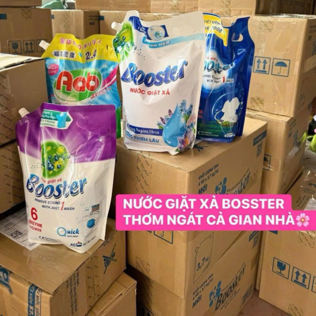 Nước giặt xả Booster hương ngàn hoa túi 3,5kg, TẶNG kèm túi nhỏ - Hàng chính hãng