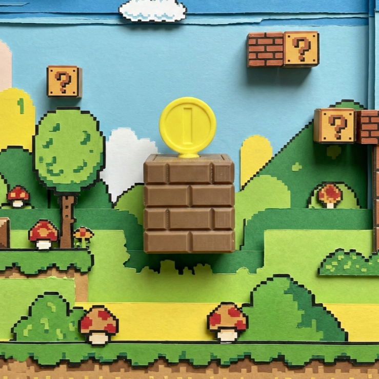 Đồ chơi in 3d Coin Mario Clicker - Mario Galaxy - Nintendo ấn giảm stress kèm 1 switch - Holymesh